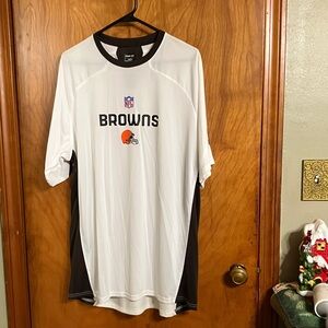 NFL Men's White and Black Browns Jersey